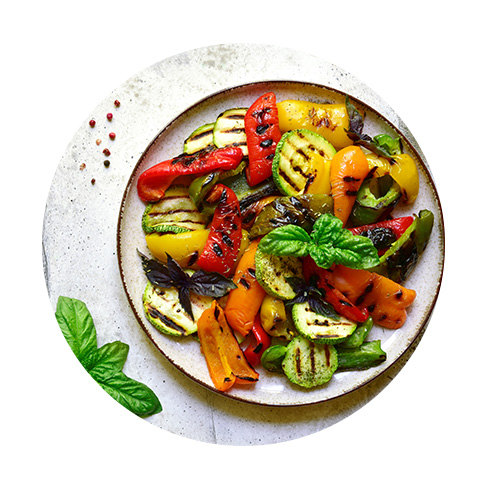GFVN - Zucchini and peppers healthy plateVegetable polyphenol