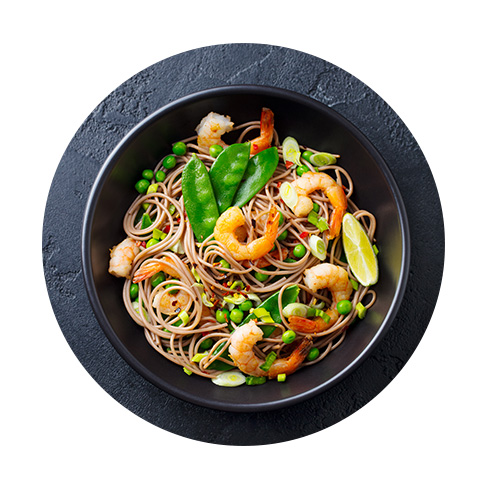 GFVN - Healthy shrimp platter, gourmet peas
