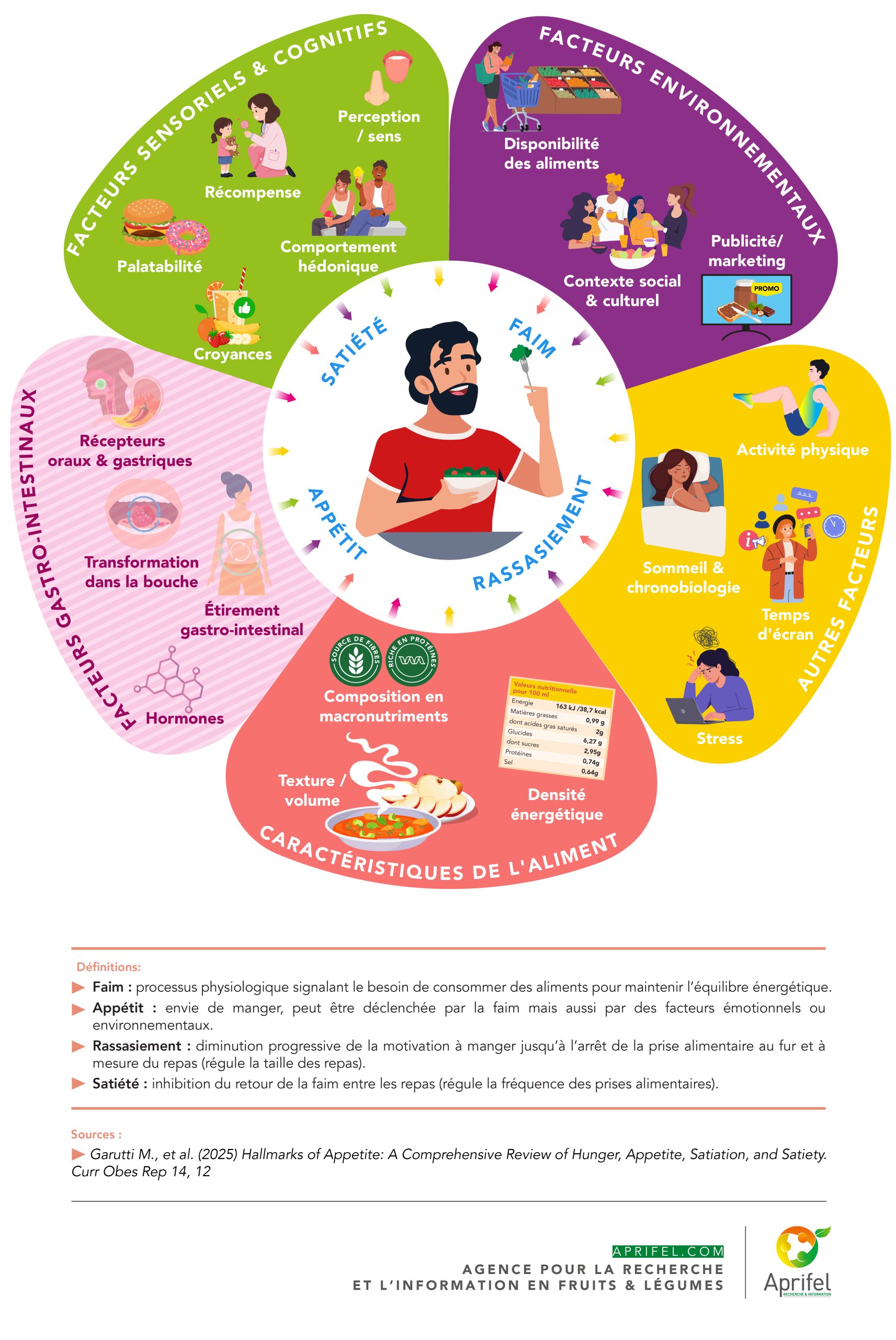Facteurs impliqués dans la régulation de la prise alimentaire (appétit, faim, satiété, rassasiement) - Aprifel